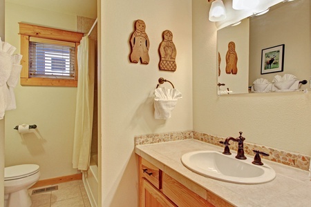 Full guest bathroom located on the main level.