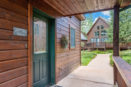 Exterior of cabin front door.