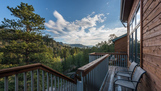 Cascade Estes Park view from deck with mountain views