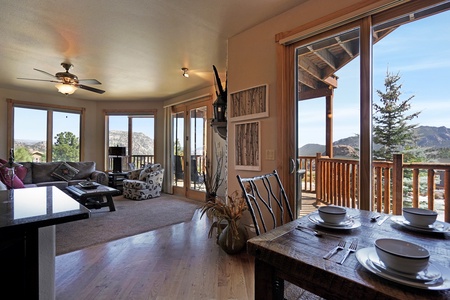 Enjoy this open concept floor plan and dining with magnificent panoramic views!