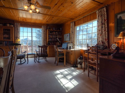 Great Room provides books, games, tv, mountain views - perfect for your vacation!