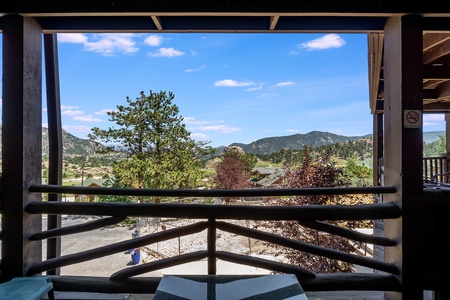 Enjoy beautiful mountain views from the condo's deck.