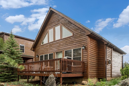 Back view of the deck and the condo.