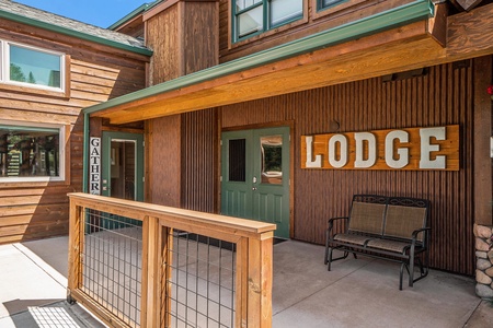 Main entrance for the Lodge rooms, and door to the gathering room.