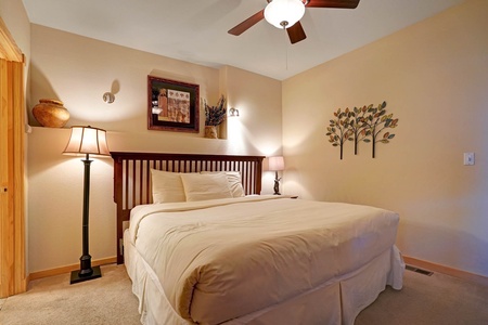 Master suite with king bed, flat screen TV, fireplace.  