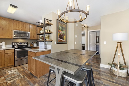 High top dining table with four stools