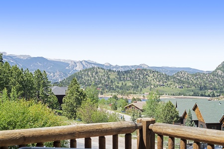 Panoramic rocky mountain views from the condo's deck.