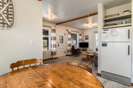 Kitchen adjacent to living room