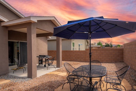 Backyard with patio furniture