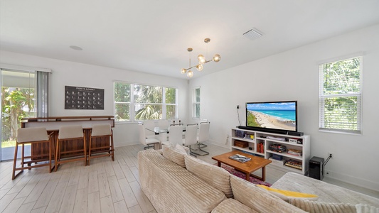 Living Area with Entertainment Center and Games