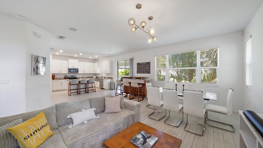 Modern and spacious interior for gatherings with family and friends.