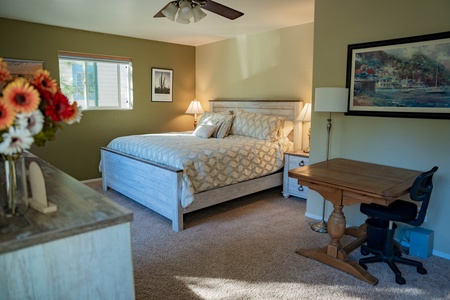 King bedroom and desk