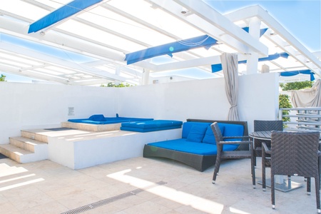 Your private Rooftop Terrace with 4 person Hot Tub- exclusive to our unit/guests.