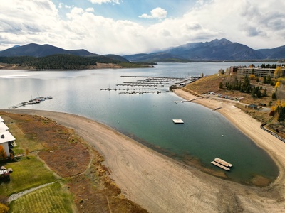 Aerial view of Lake Dillon,  just steps from the unit.