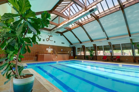 Beautiful indoor swimming pool and hot tub at the clubhouse.