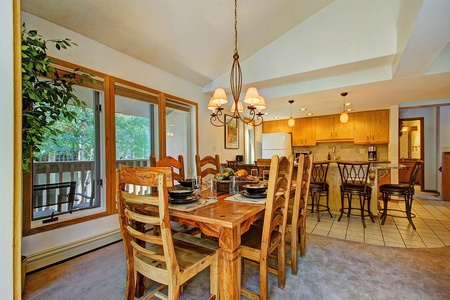 Dining area with views, Newer dining room table that seats 6.  Enjoy stunning views from the dining area.