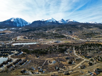 The home is situated up high to offer great views of Summit County mountains.