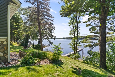 View of private dock and Whitefish Lake from home