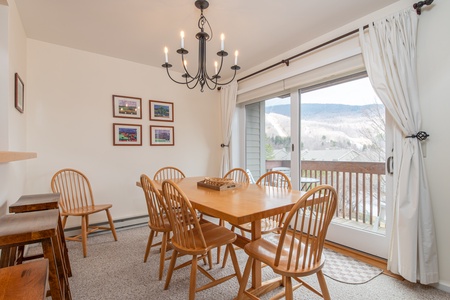 Perfect for entertaining: a roomy dining area with seating at both the table and bar
