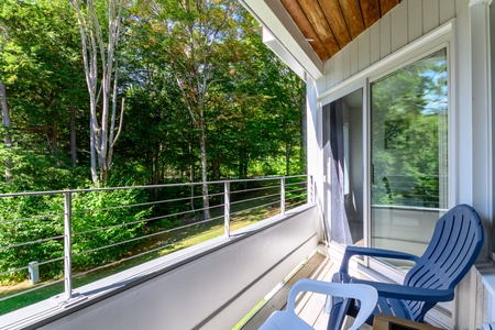 Enjoy your morning coffee on the balcony surrounded by trees