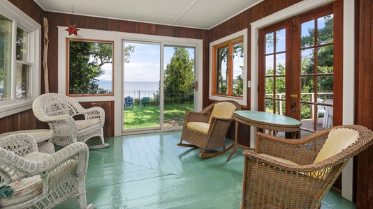 Enclosed Porch overlooking Lake Champlain