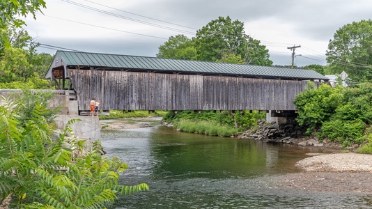Warren Covered Bridge in downtown Warren Vermont