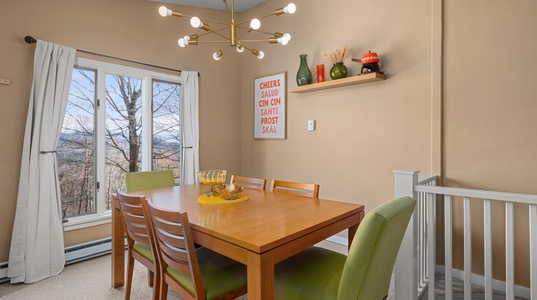 A well-lit dining area designed for memorable family dinners