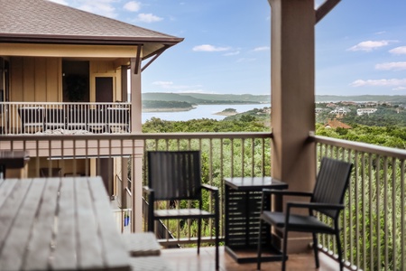 Enjoy spectacular views of the Texas hill country and Lake Travis from the balcony