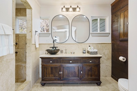 Renovated ensuite bathroom with designer finishes