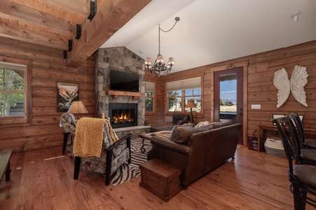 Cozy living room with fireplace