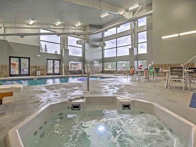 Indoor pool and hot tub at the clubhouse