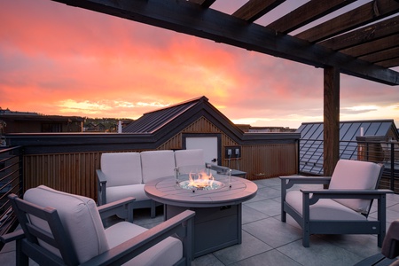 AND, private rooftop gas firepit!