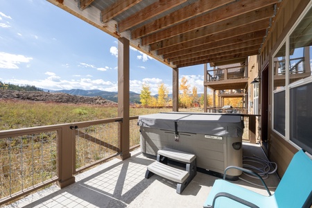 Most importantly, there is a private hot tub with spectacular Grand County views.