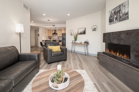 Modern Living Room with electric fireplace