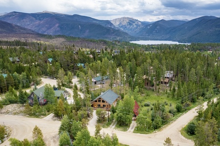 Aerial view of the wooded mountain community