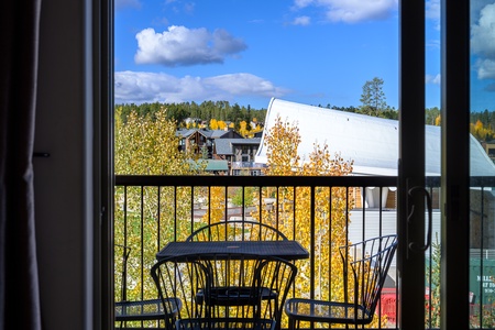 Deck Looks down on Hideaway Park for Sledding and Summertime live music Events
