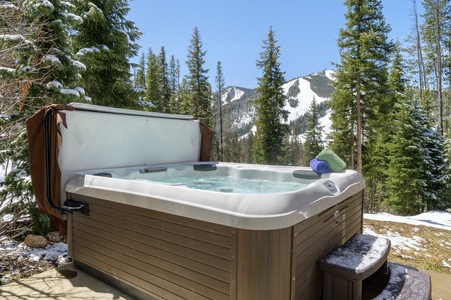 Soak in the Private Hot Tub after your Mountain Adventures