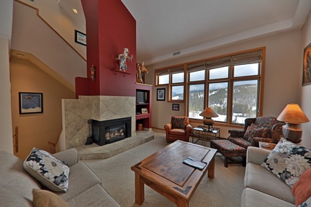 Large Living Space with Views and Gas Fireplace