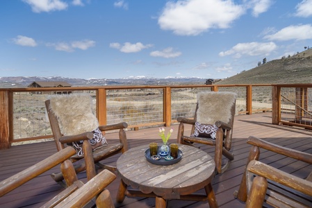 Relax and enjoy mountain air on large spacious deck