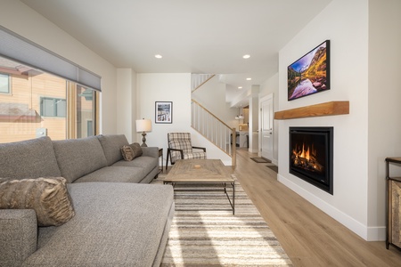 Cozy Living Room with gas fireplace