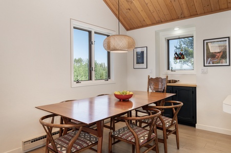 Dining Table that  seats six! Lots of light and mountain views.