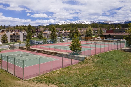 Tennis Courts in Summer with stunning views