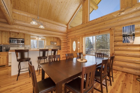 Fully Stocked Kitchen and spacious dining table, awaits special dining moments