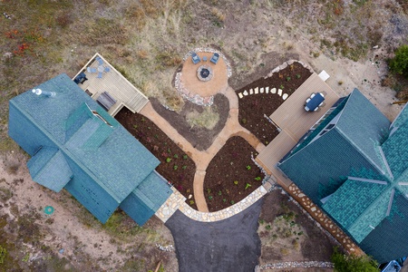 View of the houses from above.