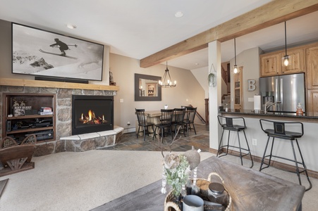 Relax by the gas fireplace after a day in the mountains!
