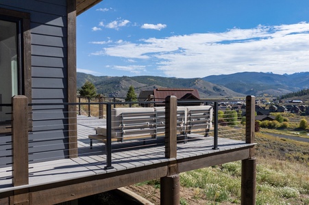 Spacious upper deck offers lovely spanning views of the landscape