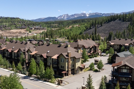 Complex in Downtown Winter Park with surrounding mountains.