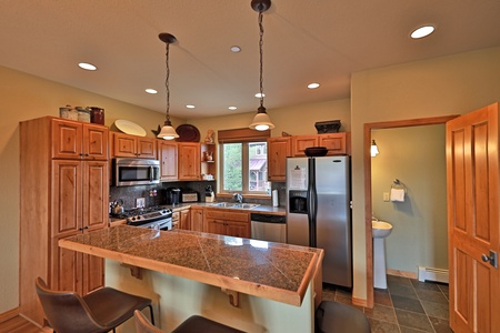 Renovated Fully Stocked Kitchen with a Half bath on the main floor