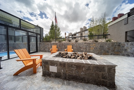 Shared Fire Pit Next to Hot Tub