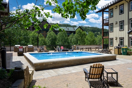 Walk one flight down to hot tub and shared outdoor patio